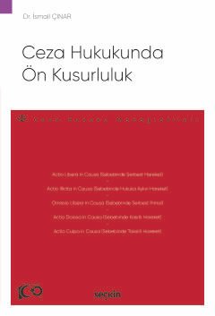 Ceza Hukukunda Ön Kusurluluk – Ceza Hukuku Monografileri – kapak görseli